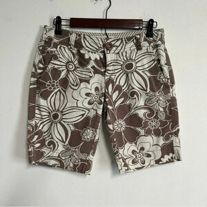 Aeropostale Women’s 3/4 Floral Bermuda Shorts Casual Preppy Acadamia College